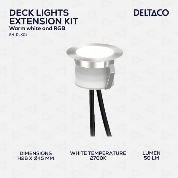 Deltaco Smart Home Älykäs parveke-/terassivalaistus RGB 10 kpl