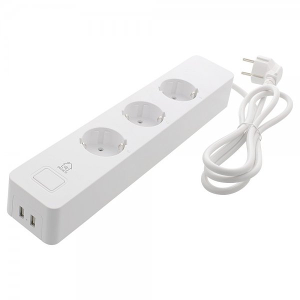 Deltaco Smart Home Älykäs jatkojohto WiFi 3xCEE 7/3 & 2xUSB-A 1.5m