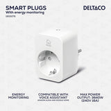 Deltaco Smart Home Älypistorasia WiFi 2,4 GHz, 2 kpl