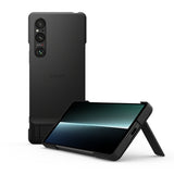 Sony Alkuperäinen Sony Xperia 1 V Kuori Style Cover with Stand Musta