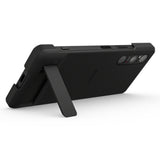 Sony Alkuperäinen Sony Xperia 1 V Kuori Style Cover with Stand Musta