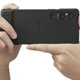 Sony Alkuperäinen Sony Xperia 1 V Kuori Style Cover with Stand Musta