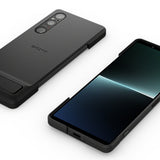Sony Alkuperäinen Sony Xperia 1 V Kuori Style Cover with Stand Musta
