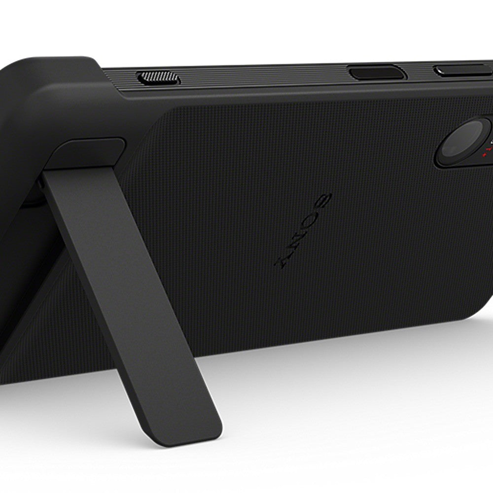 Sony Alkuperäinen Sony Xperia 1 V Kuori Style Cover with Stand Musta