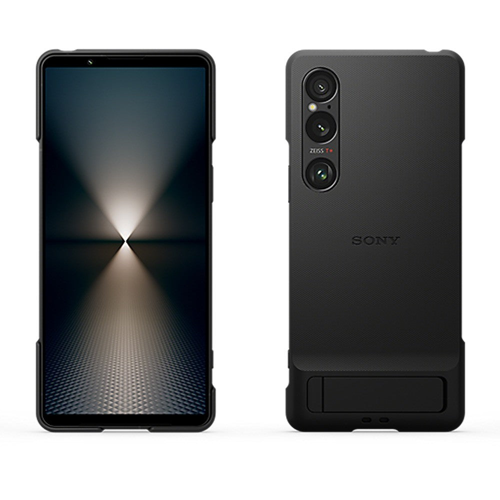 Sony Alkuperäinen Sony Xperia 1 VI Kuori Style Cover with Stand Musta
