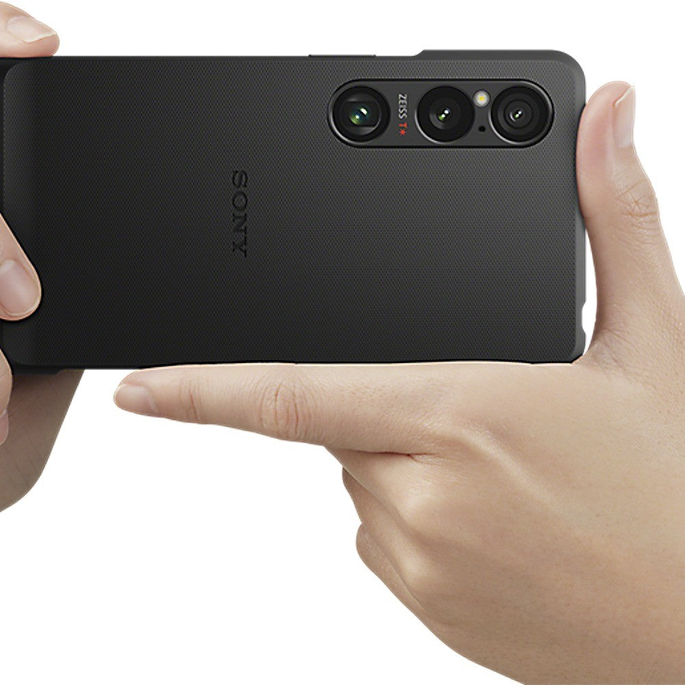 Sony Alkuperäinen Sony Xperia 1 VI Kuori Style Cover with Stand Musta