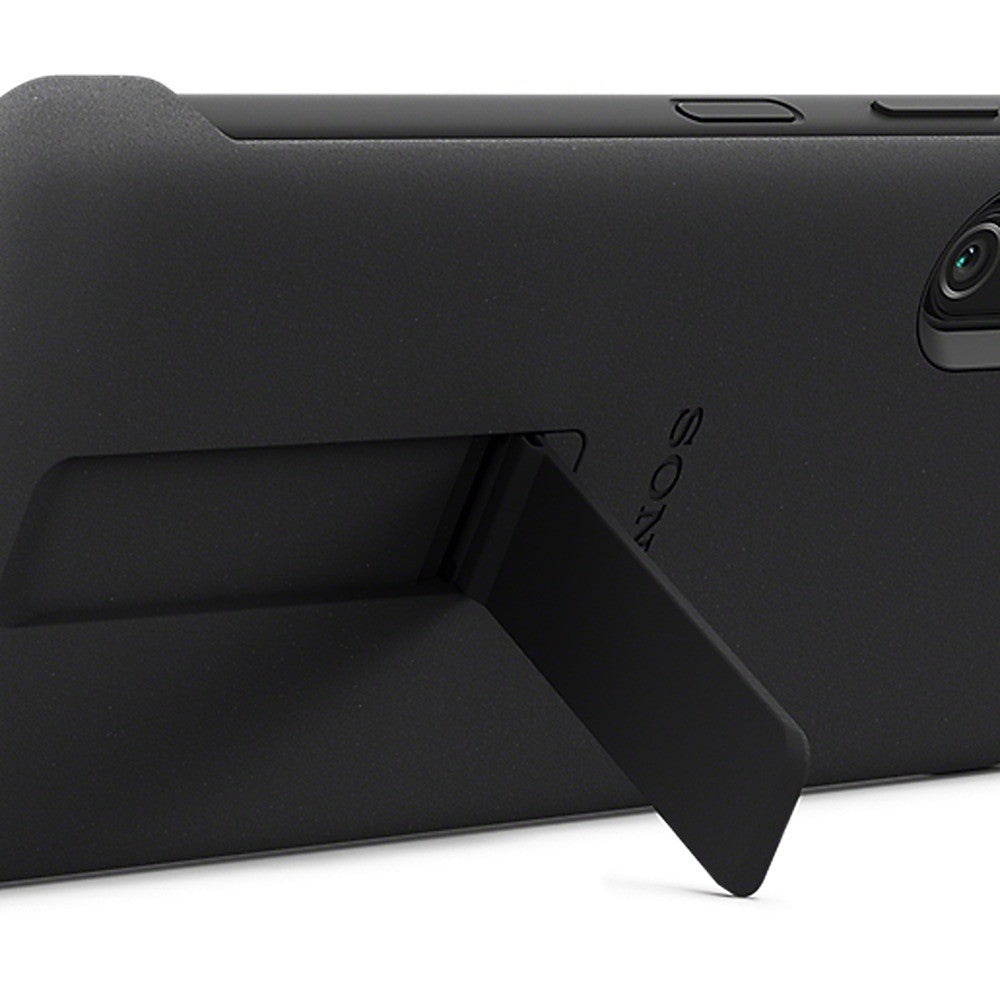 Sony Alkuperäinen Sony Xperia 10 V Kuori Style Cover with Stand Musta
