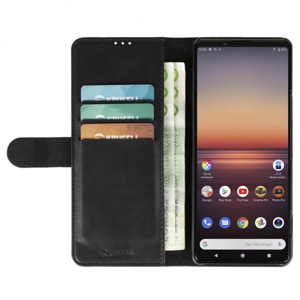Krusell Sony Xperia 1 III Kotelo PhoneWallet Musta