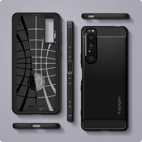 Spigen Sony Xperia 1 III -suojakuori Rugged Armor Matte Black