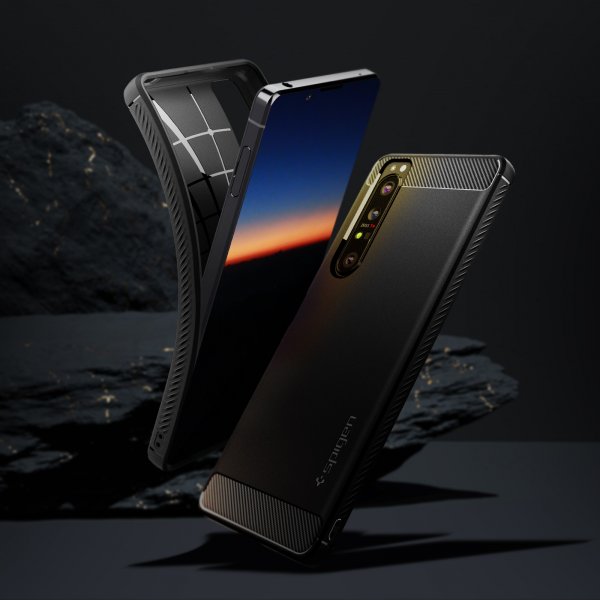 Spigen Sony Xperia 1 III -suojakuori Rugged Armor Matte Black