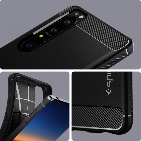 Spigen Sony Xperia 1 III -suojakuori Rugged Armor Matte Black
