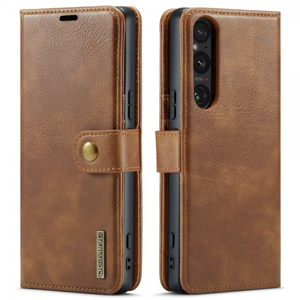 Dg.Ming Sony Xperia 1 VI Kotelo irrotettavalla kuorella, ruskea