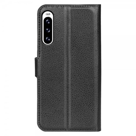 Sony Xperia 10 V Lompakkokotelo Litsi Musta