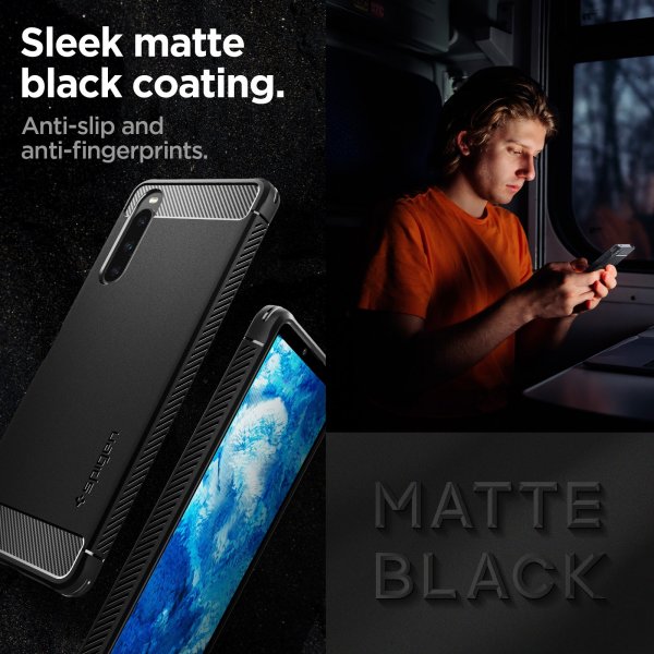 Spigen Sony Xperia 10 V -kuori, Rugged Armor, mattamusta