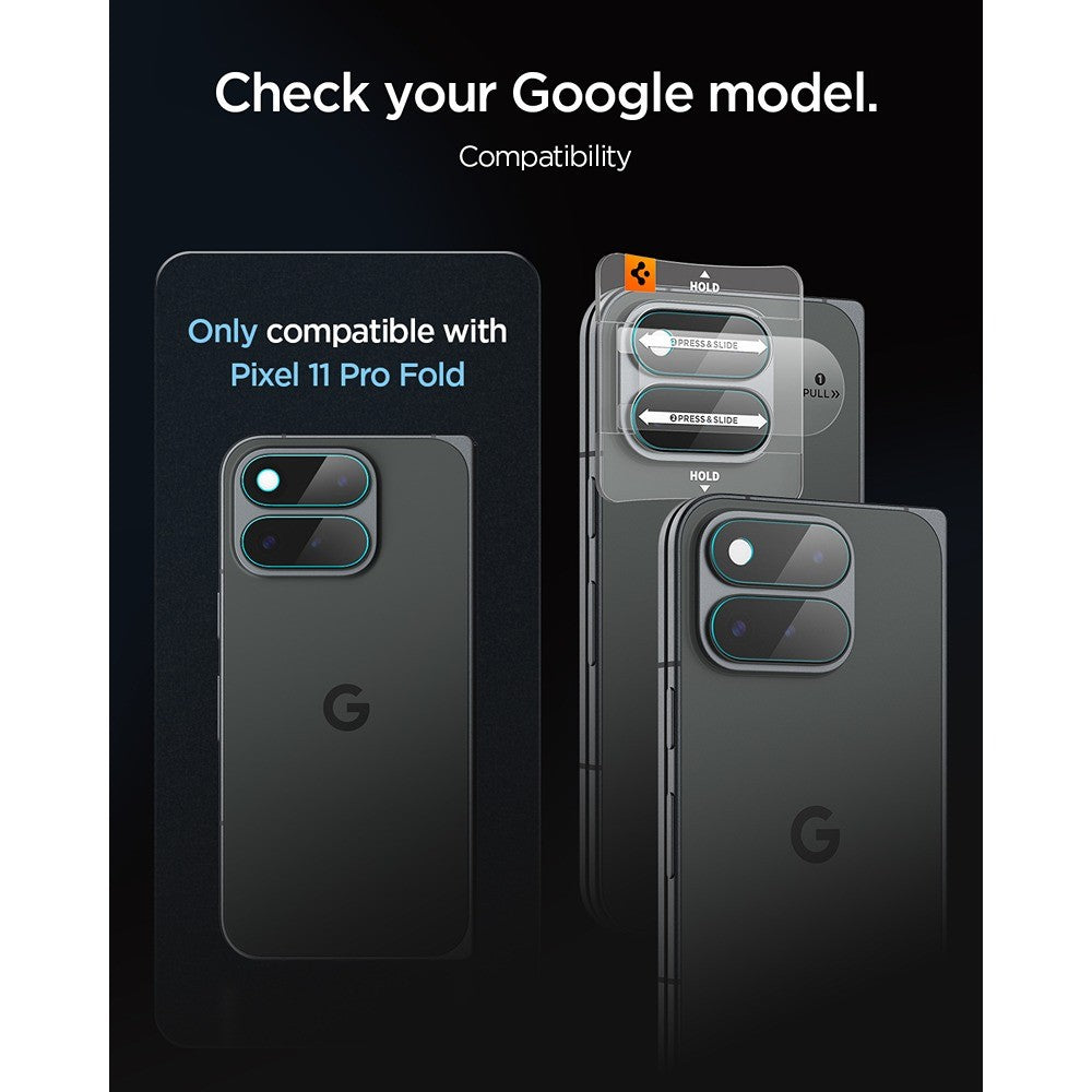 Spigen Google Pixel 11 Pro Fold Kameran linssinsuojus GLAS.tR EZ Fit Optik Pro 2-pack