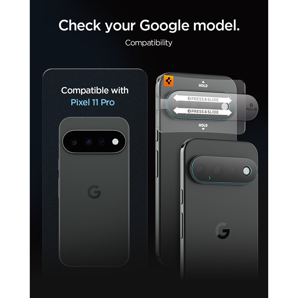 Spigen Google Pixel 11 Pro Kameraskydd GLAS.tR EZ Fit Optik Pro 2-pack
