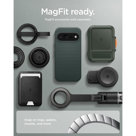 Spigen Google Pixel 11 Pro XL Skal Liquid Air MagFit Abyss Green