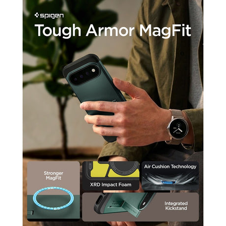 Spigen Google Pixel 11 Pro XL Skal Tough Armor MagFit Abyss Green
