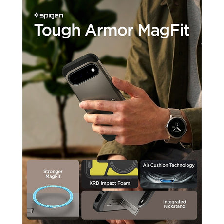Spigen Google Pixel 11 Kuori Tough Armor MagFit Gunmetal