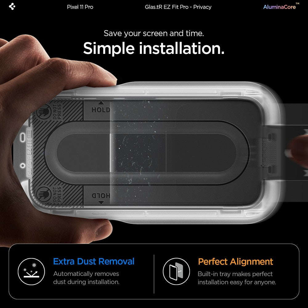 Spigen Google Pixel 9 Pro/10 Pro/11 Pro Skärmskydd GLAS.tR EZ Fit Pro Privacy 2-pack