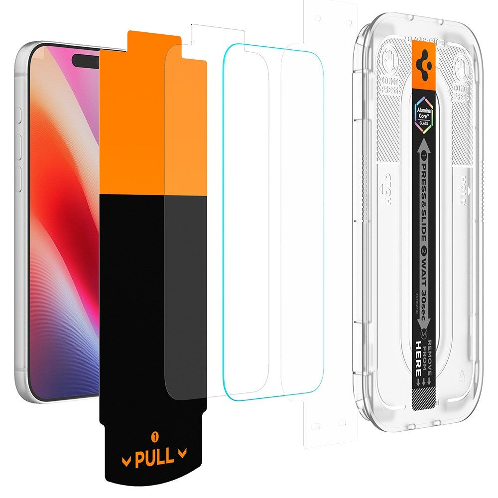 Spigen iPhone 16 Pro/17/17 Pro/18 Pro Näytönsuoja Glas.tR EZ Fit Pro 2-pack