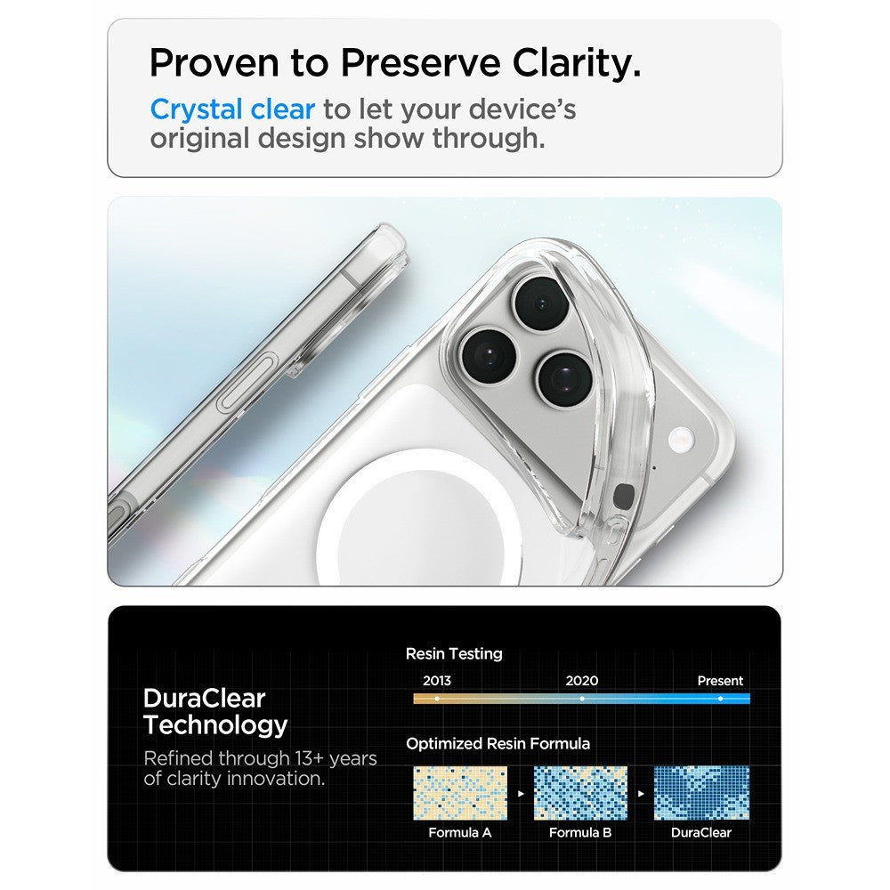 Spigen iPhone 17 Pro/iPhone 18 Pro Kuori Liquid Crystal MagFit Clear White