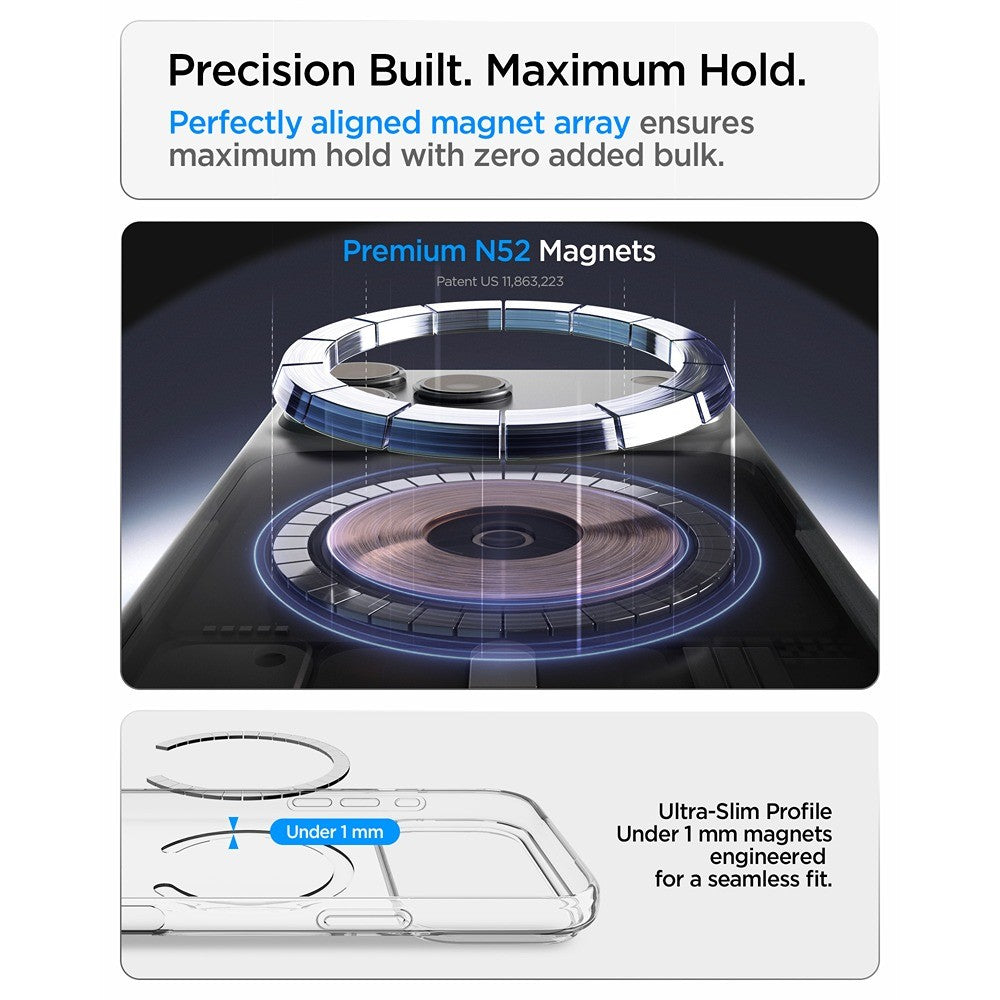 Spigen iPhone 17 Pro/iPhone 18 Pro Kuori Liquid Crystal MagFit Clear White