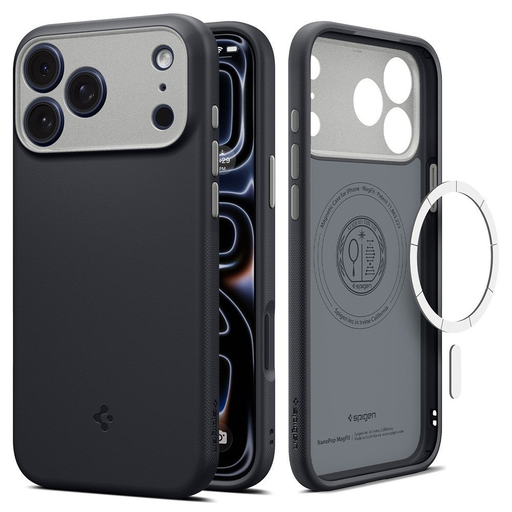 Spigen iPhone 17 Pro/iPhone 18 Pro Kuori Nano Pop MagFit Black Sesame