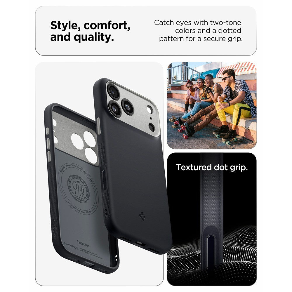 Spigen iPhone 17 Pro/iPhone 18 Pro Kuori Nano Pop MagFit Black Sesame