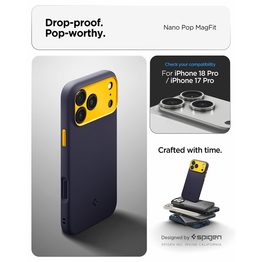 Spigen iPhone 17 Pro/iPhone 18 Pro Kuori Nano Pop MagFit Blueberry Navy