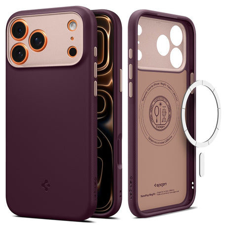 Spigen iPhone 17 Pro/iPhone 18 Pro Kuori Nano Pop MagFit Burgundy Bean