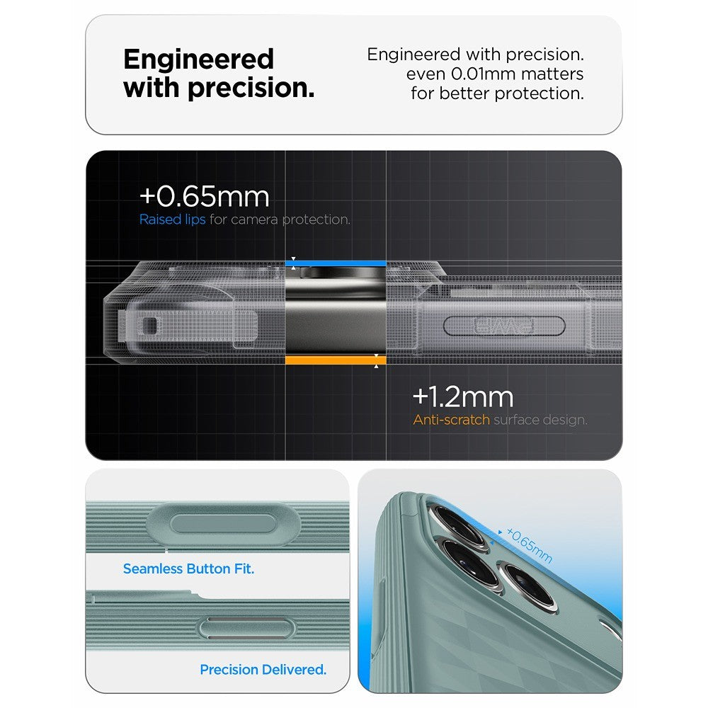 Spigen iPhone 17 Pro/iPhone 18 Pro Kuori Parallax S MagFit Salvianvihreä