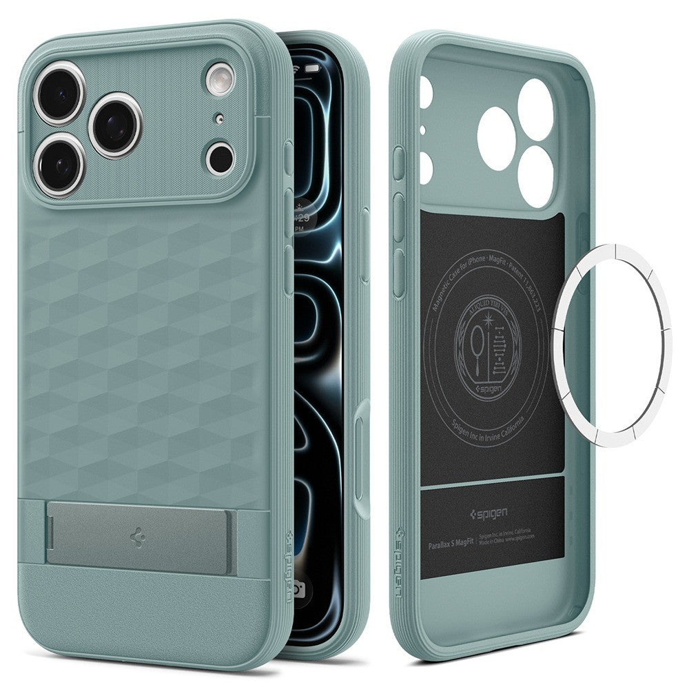 Spigen iPhone 17 Pro/iPhone 18 Pro Kuori Parallax S MagFit Salvianvihreä