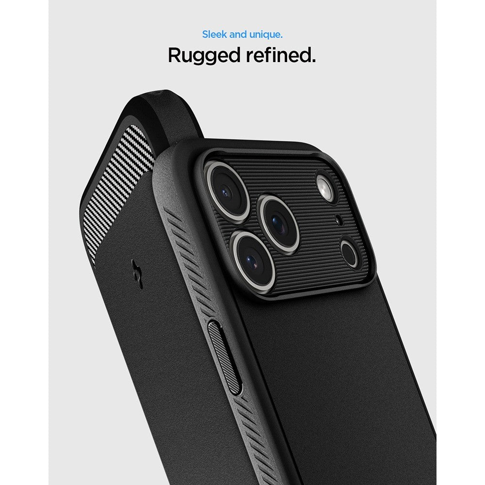 Spigen iPhone 17 Pro/iPhone 18 Pro Kuori Rugged Armor MagFit Matta Musta