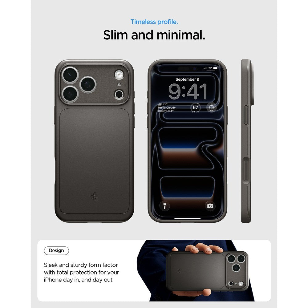 Spigen iPhone 17 Pro/iPhone 18 Pro Kuori Thin Fit MagFit Gunmetal