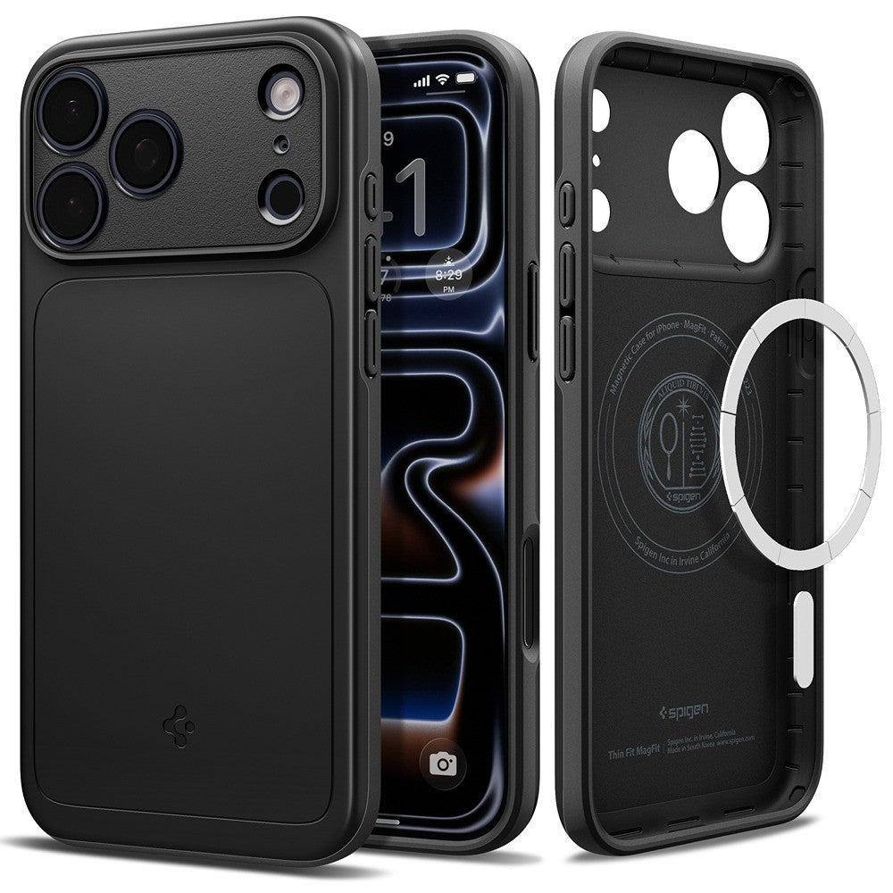 Spigen iPhone 17 Pro/iPhone 18 Pro Kuori Thin Fit MagFit Musta