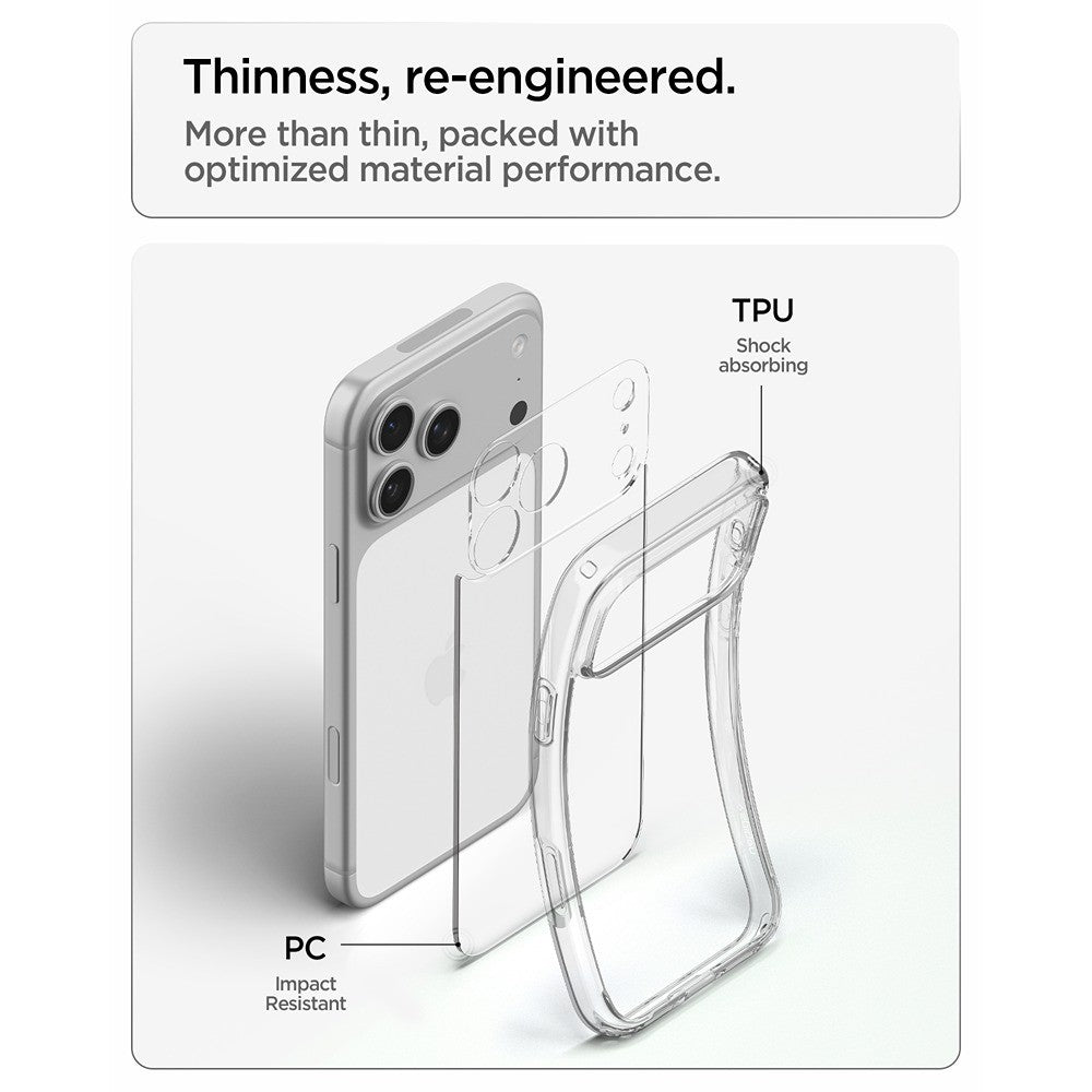 Spigen iPhone 17 Pro/iPhone 18 Pro Kuori Ultra Hybrid Crystal Clear