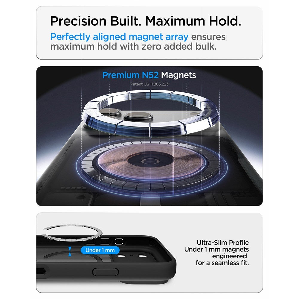 Spigen iPhone 17 Pro/iPhone 18 Pro Kuori Ultra Hybrid MagFit Huurteinen Musta