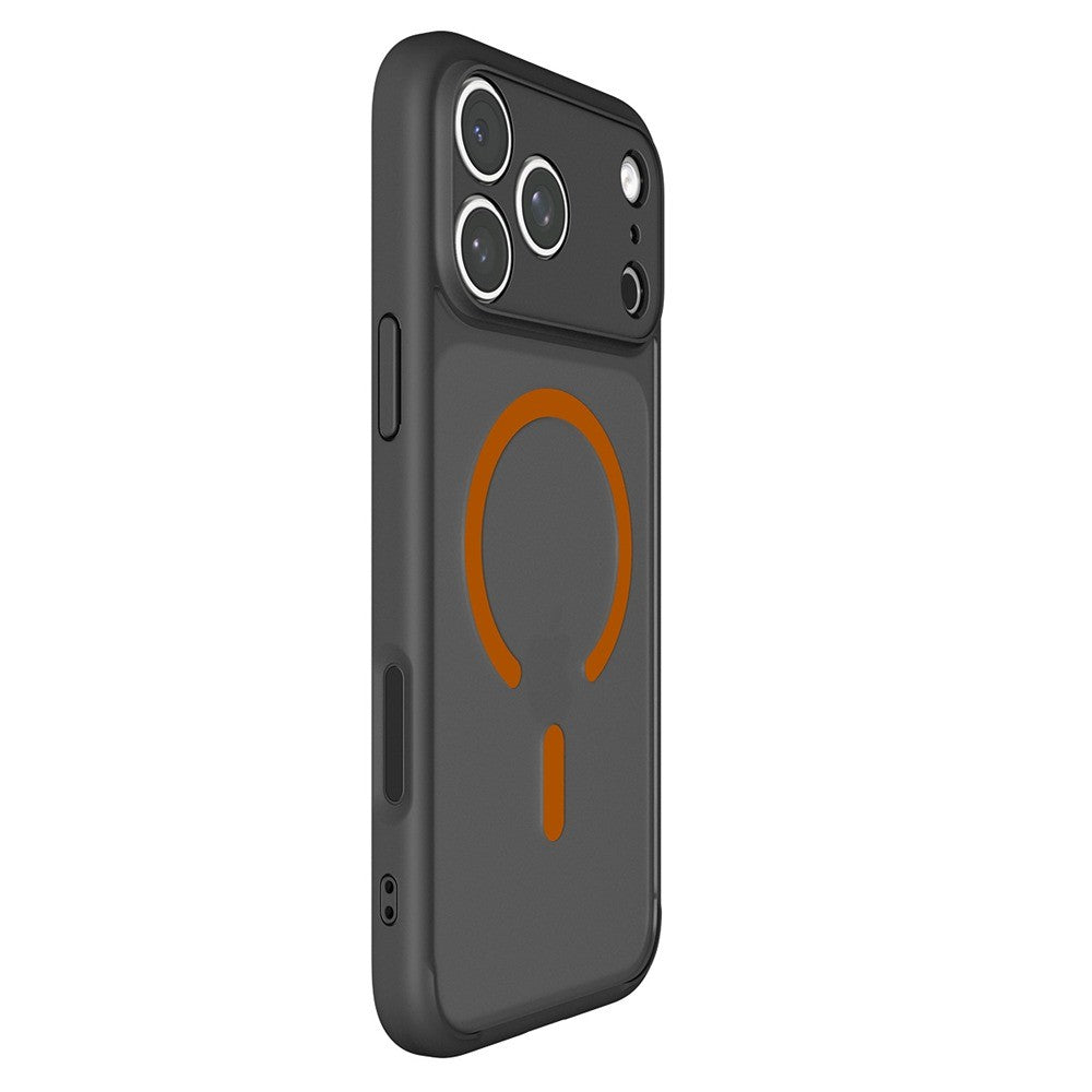 Spigen iPhone 17 Pro/iPhone 18 Pro Kuori Ultra Hybrid MagFit Huurteinen Musta Oranssi