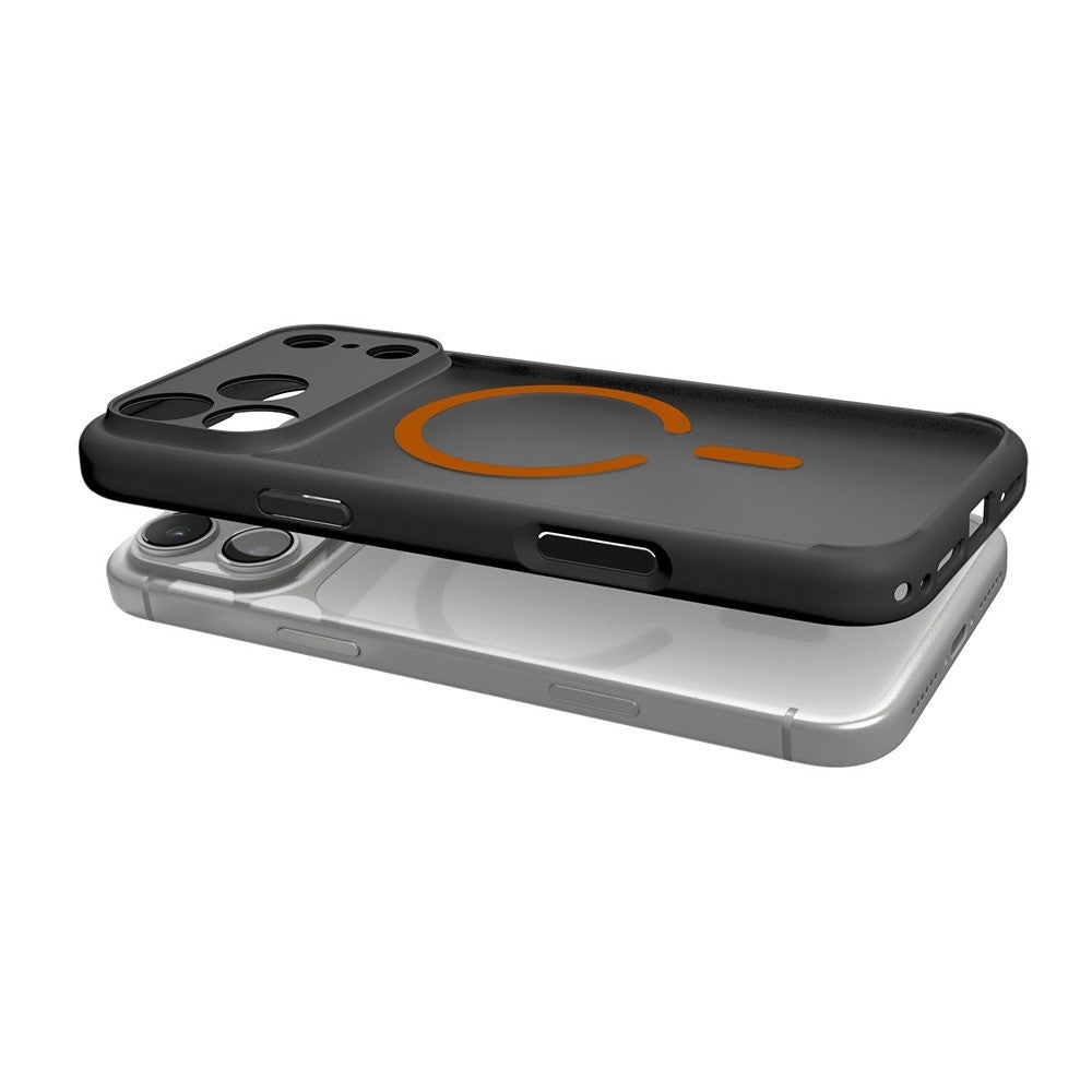 Spigen iPhone 17 Pro/iPhone 18 Pro Kuori Ultra Hybrid MagFit Huurteinen Musta Oranssi