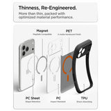 Spigen iPhone 17 Pro/iPhone 18 Pro Kuori Ultra Hybrid MagFit Huurteinen Musta Oranssi