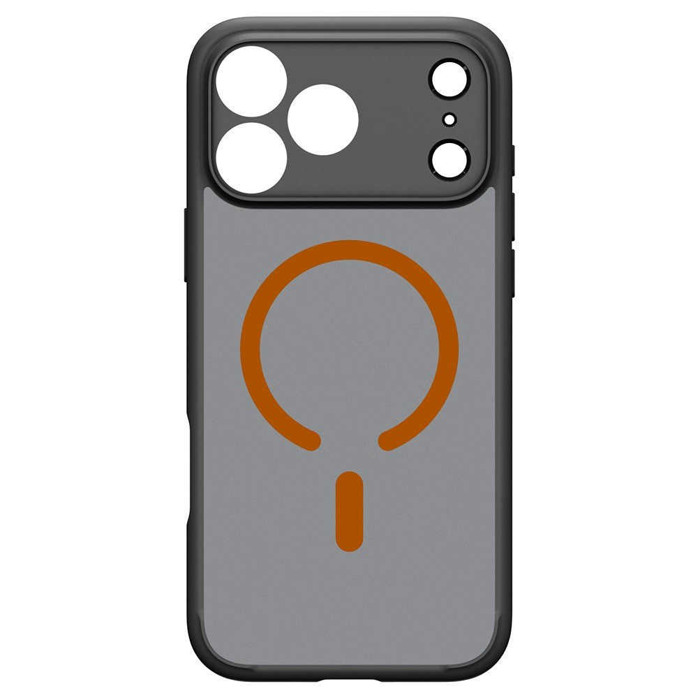 Spigen iPhone 17 Pro/iPhone 18 Pro Kuori Ultra Hybrid MagFit Huurteinen Musta Oranssi