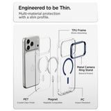Spigen iPhone 17 Pro/iPhone 18 Pro Kuori Ultra Hybrid Optik S MagFit Clear Deep Blue