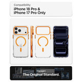 Spigen iPhone 17 Pro/iPhone 18 Pro Kuori Ultra Hybrid Optik S MagFit Clear Oranssi