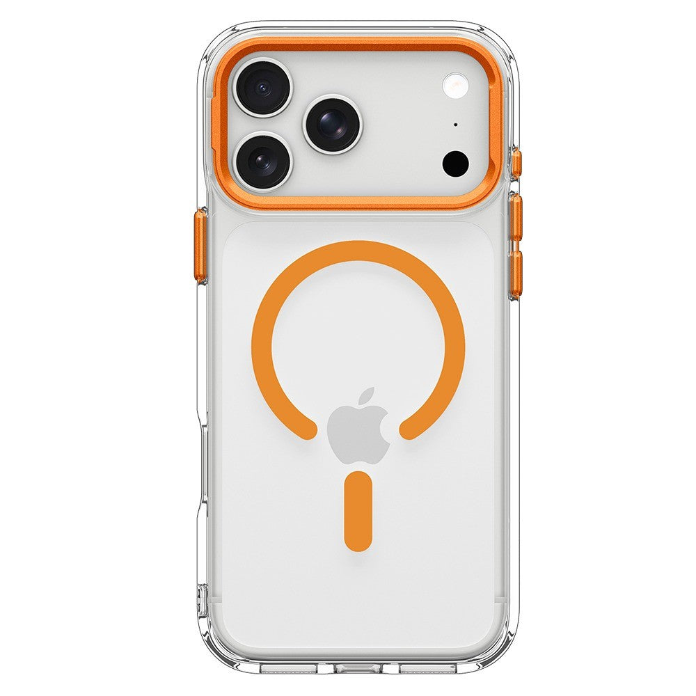 Spigen iPhone 17 Pro/iPhone 18 Pro Kuori Ultra Hybrid Optik S MagFit Clear Oranssi