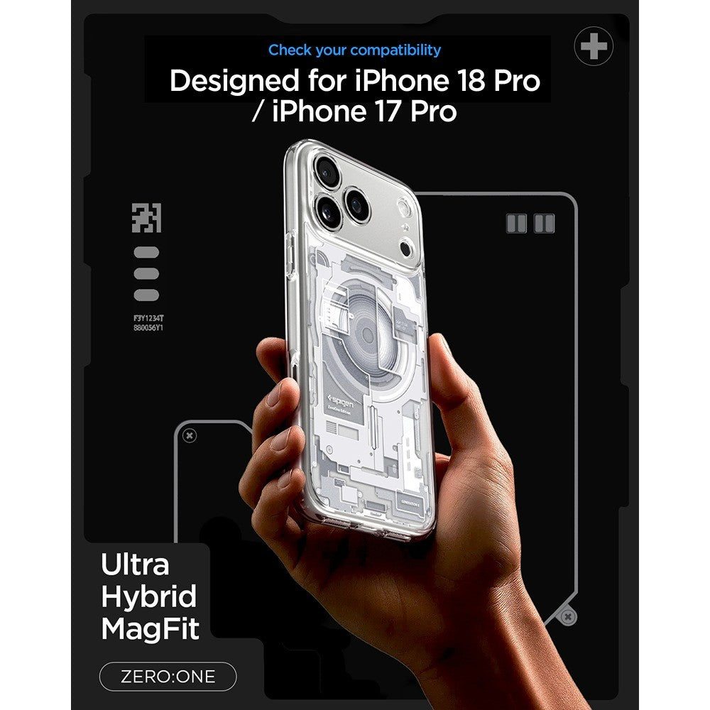 Spigen iPhone 17 Pro/iPhone 18 Pro Kuori Ultra Hybrid Zero One MagFit Valkoinen