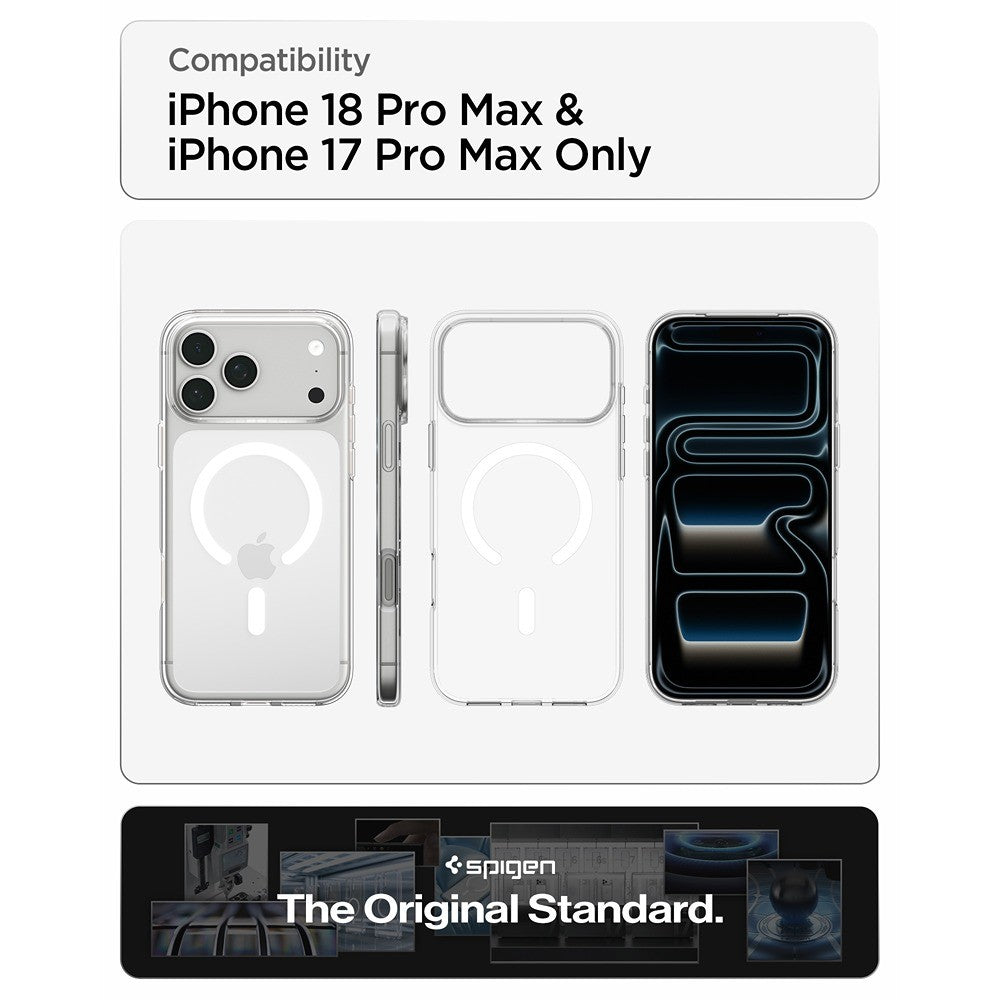 Spigen iPhone 17 Pro Max/iPhone 18 Pro Max Kuori Liquid Crystal MagFit Clear White