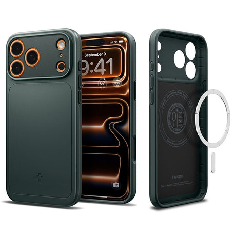 Spigen iPhone 17 Pro Max/iPhone 18 Pro Max Kuori Thin Fit MagFit Abyss Green