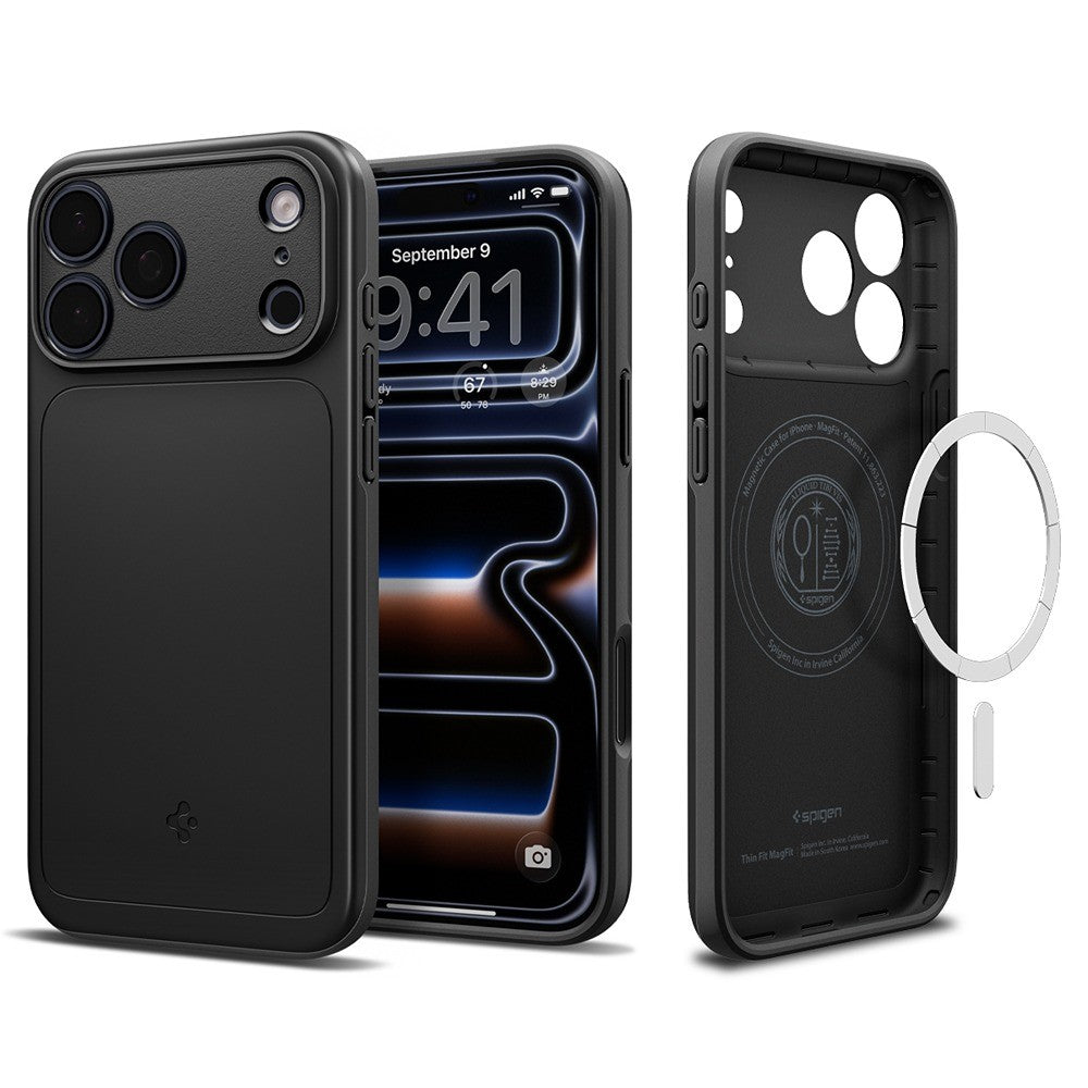 Spigen iPhone 17 Pro Max/iPhone 18 Pro Max Kuori Thin Fit MagFit Musta