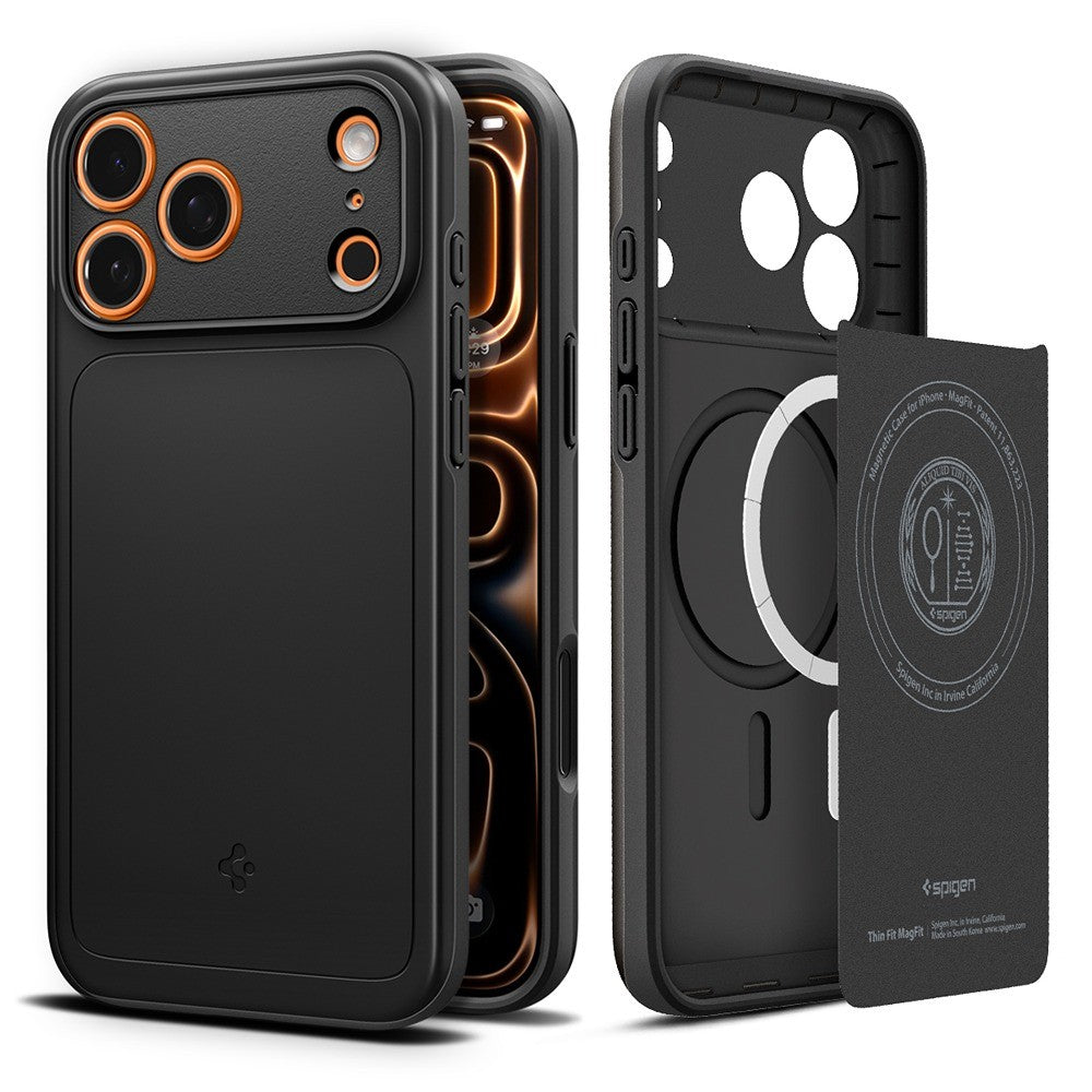 Spigen iPhone 17 Pro Max/iPhone 18 Pro Max Kuori Thin Fit MagFit Musta